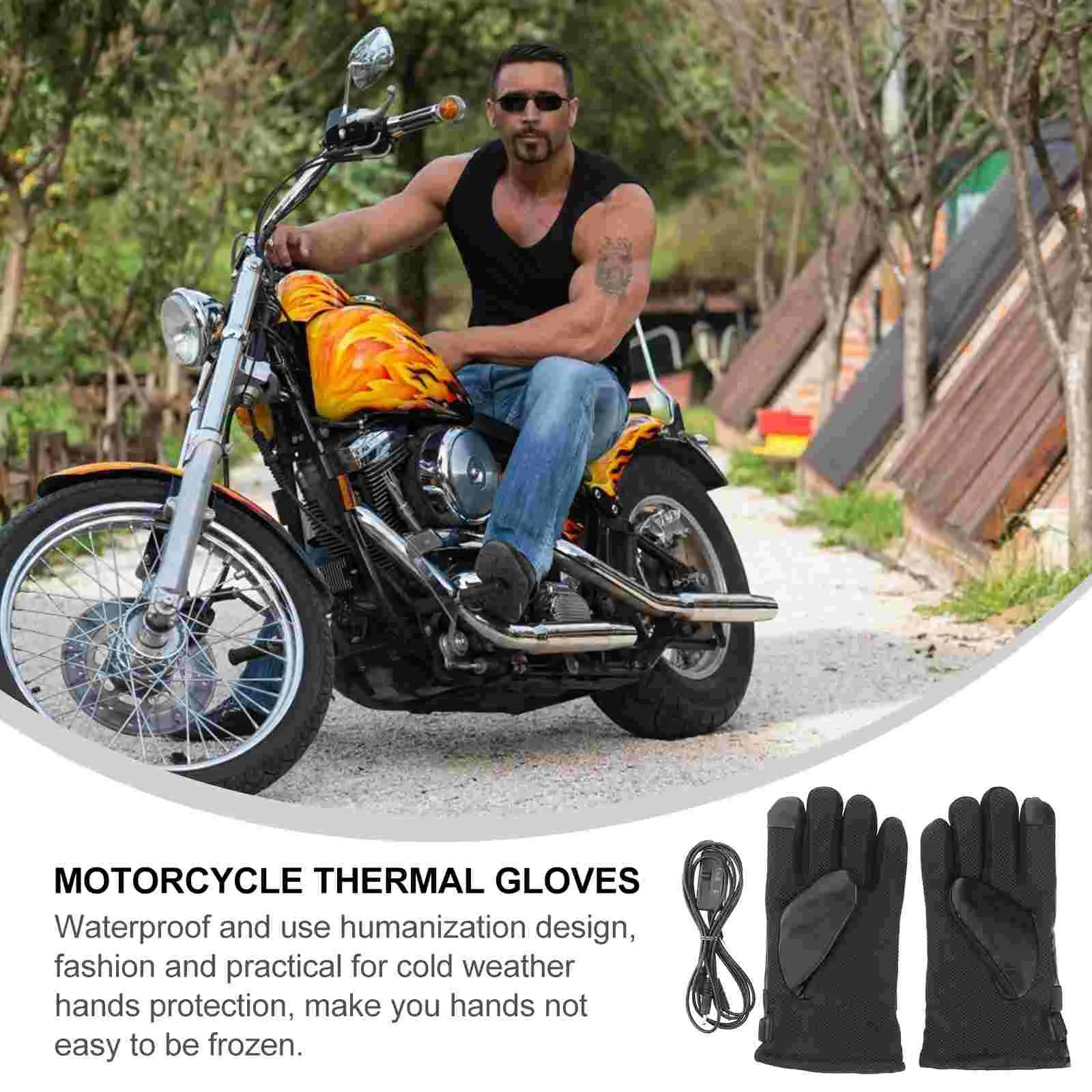 Motorcycle Thermal Gloves Finger Winter Riding Ultraviolet Light Heating Touch Screen Women's Electric Dirtbike