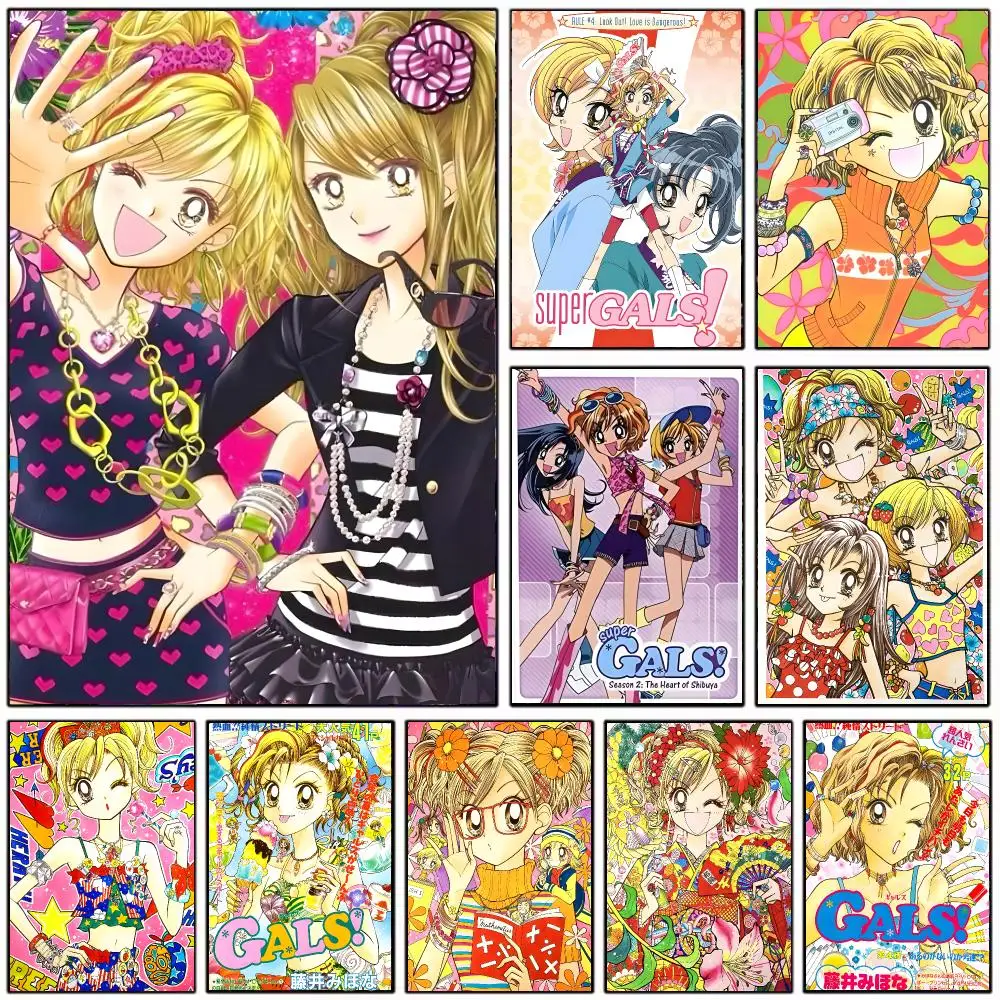 School Manga S-Super GALS Poster Modern Home Decoration Interior Design & Contemporary Wall Art Collection