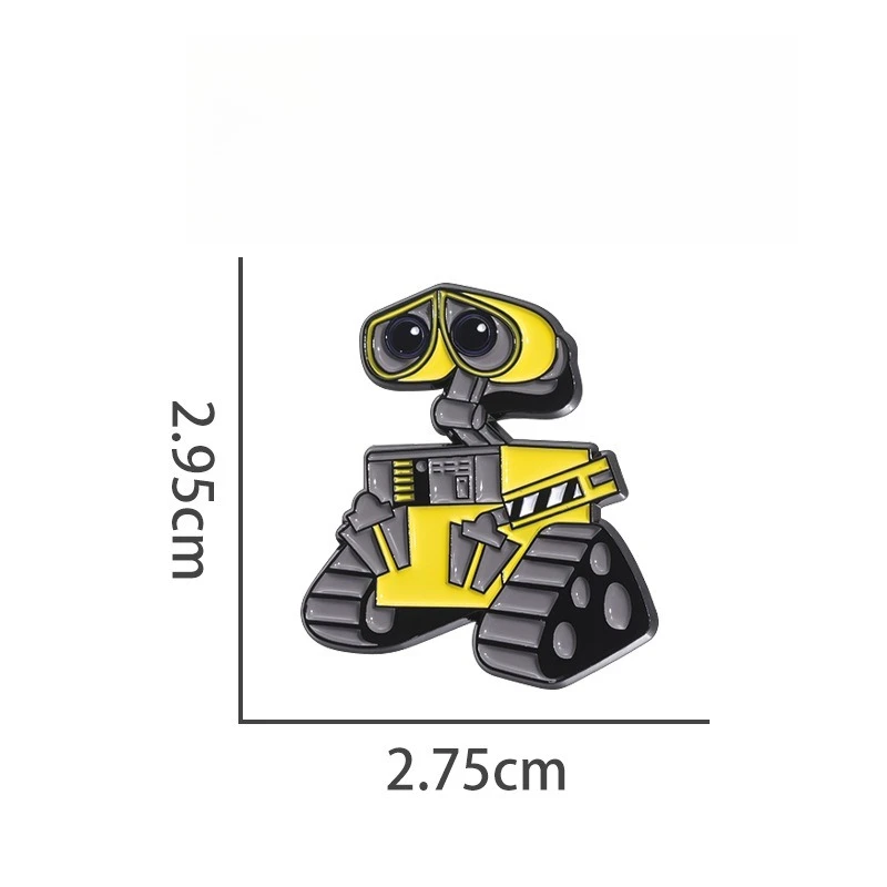 ホットウォーリー漫画楽しいロボット型の金属ブローチシリーズ、風変わりで面白い合金バッジ、男の子と女の子への誕生日プレゼント