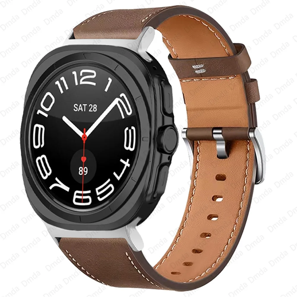 Leather Watch Strap for Samsung Galaxy Watch 7 Ultra Smartwatch Band for Galaxy Watch Ultra 47mm Bracelet Belt Correa Accessorie