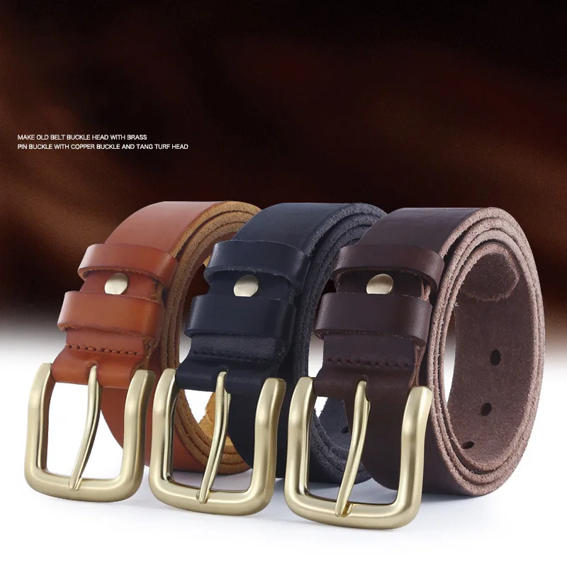 

2023 New Men's Widened Needle Buckle Waistband Made Of Genuine Leather And Minimalist Designer Solid Color Casual Pant Waistband