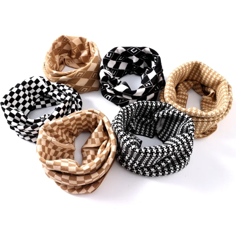 

Нейтральный 100% кашемировый клетчатый шарф, теплый шерстяной вязаный универсальный шарф на искусственную шею, маска для лица, шапка и повязка для волос в цельном стиле