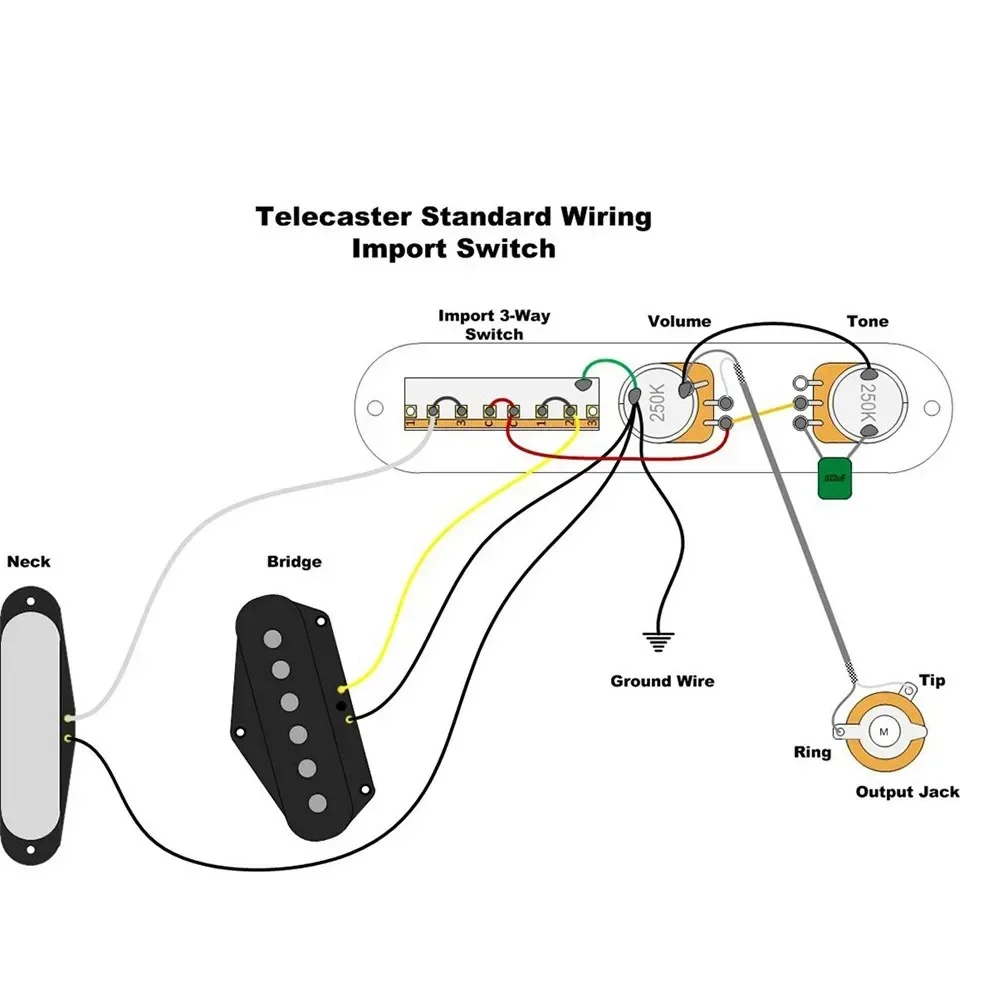 Metallor Tele Prewired Control Plate 3 Way Switch For Tele Telecaster With Guitar Socket Electric Guitar Circuit Board