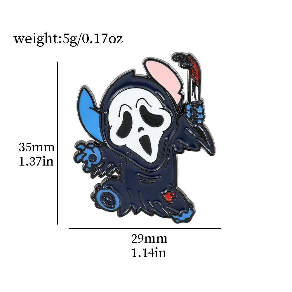 2Pcs Stitch Enamel Pins Cartoon Anime Lilo & Stitch Brooch Lapel Pins for Backpack Jacket Badge Accessories for Fans Gift