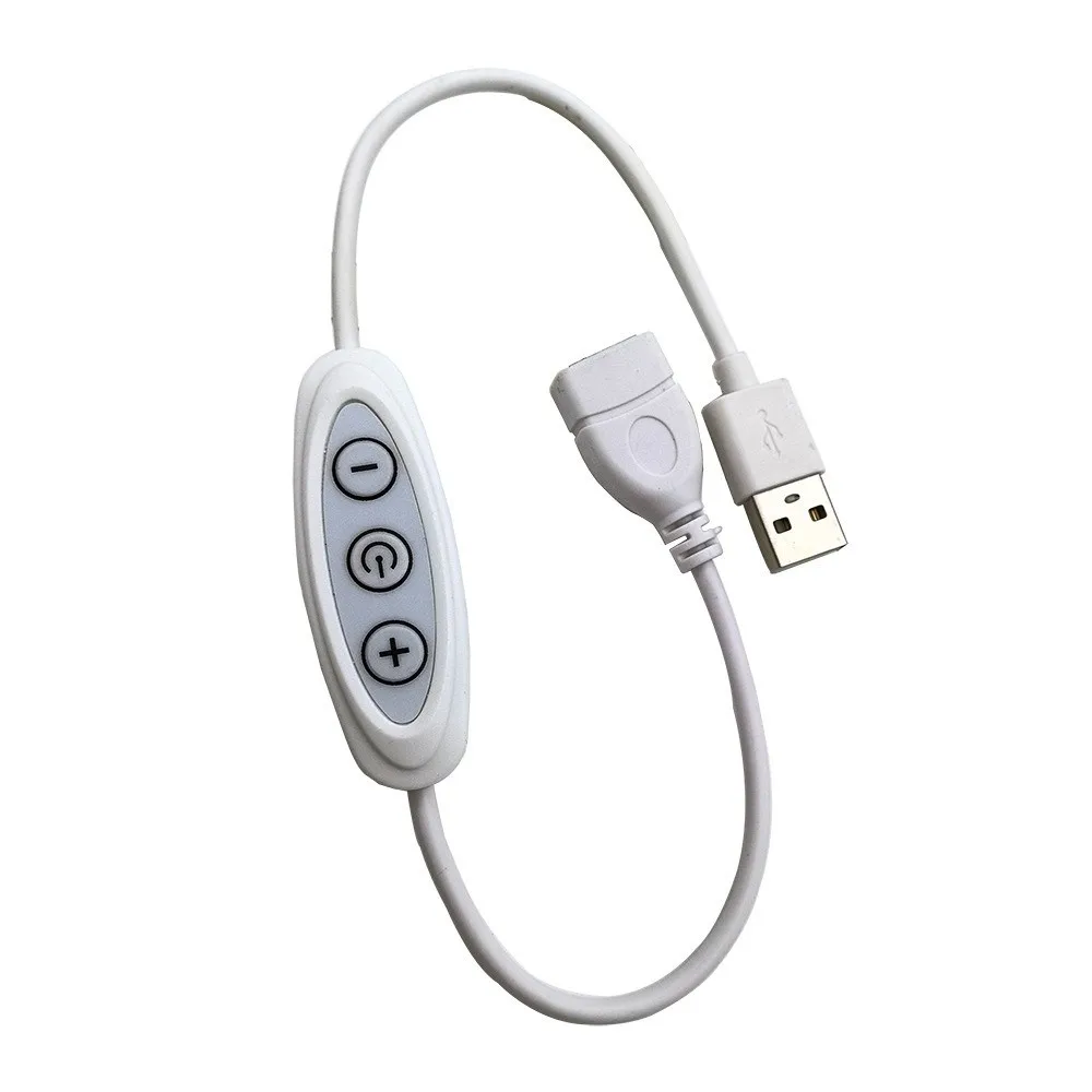 New 5V 2A USB Dimmer Switches 3 Key Control Dimmer Switches LED Light Dimming 8-Level Dimming DIY Power Cable