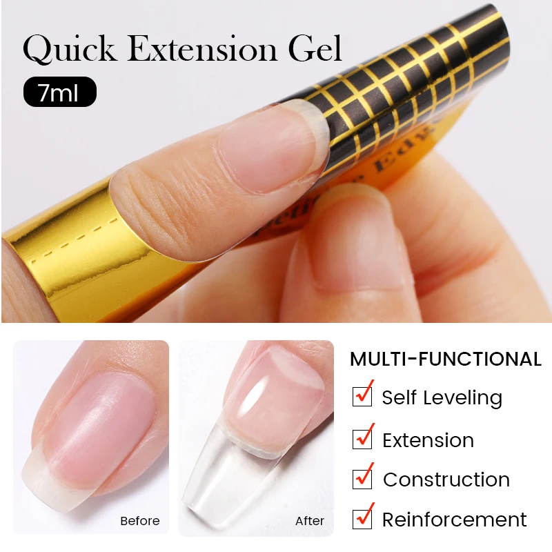 UR SUGAR 7ml Nude Quickly Extension Gel Self-Leveling Hard Gel Construction Semi Permanent UV LED Nail Gel Polish Manicure