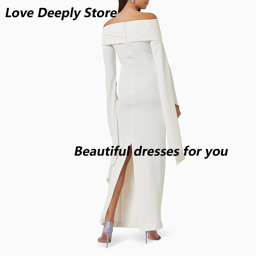 Customized Elegant Women\'s Evening Dress Off the Shoulder Prom Dress Maxi Long Sleeves Sheath Formal Party Dress 2026