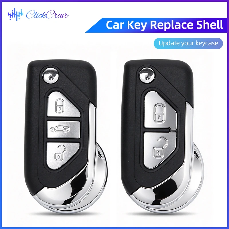 Car Flip Key Shell Replace Case Cover Uncut VA2 Key Blade For Citroen C3 DS3 2/3 Buttons Car Automobile Accessories