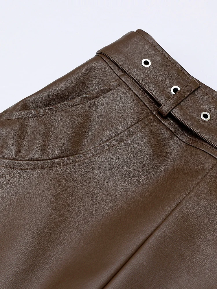 Women Pu Leather Black Skirt 2025 New Autumn Winter Lady High Waist Fashion Wrap Hip Skirt Elegant Office Lady  Skirt