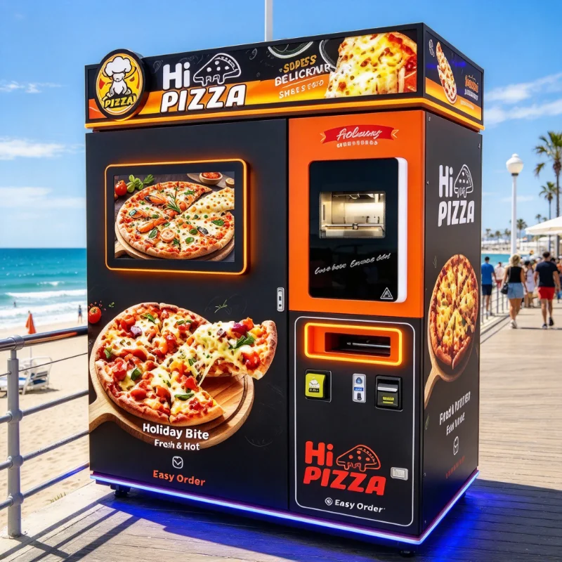Smart Self Service Pizza Dispensing Machine Touchscreen Multiple Payment For Convenience Store Customized Equipment