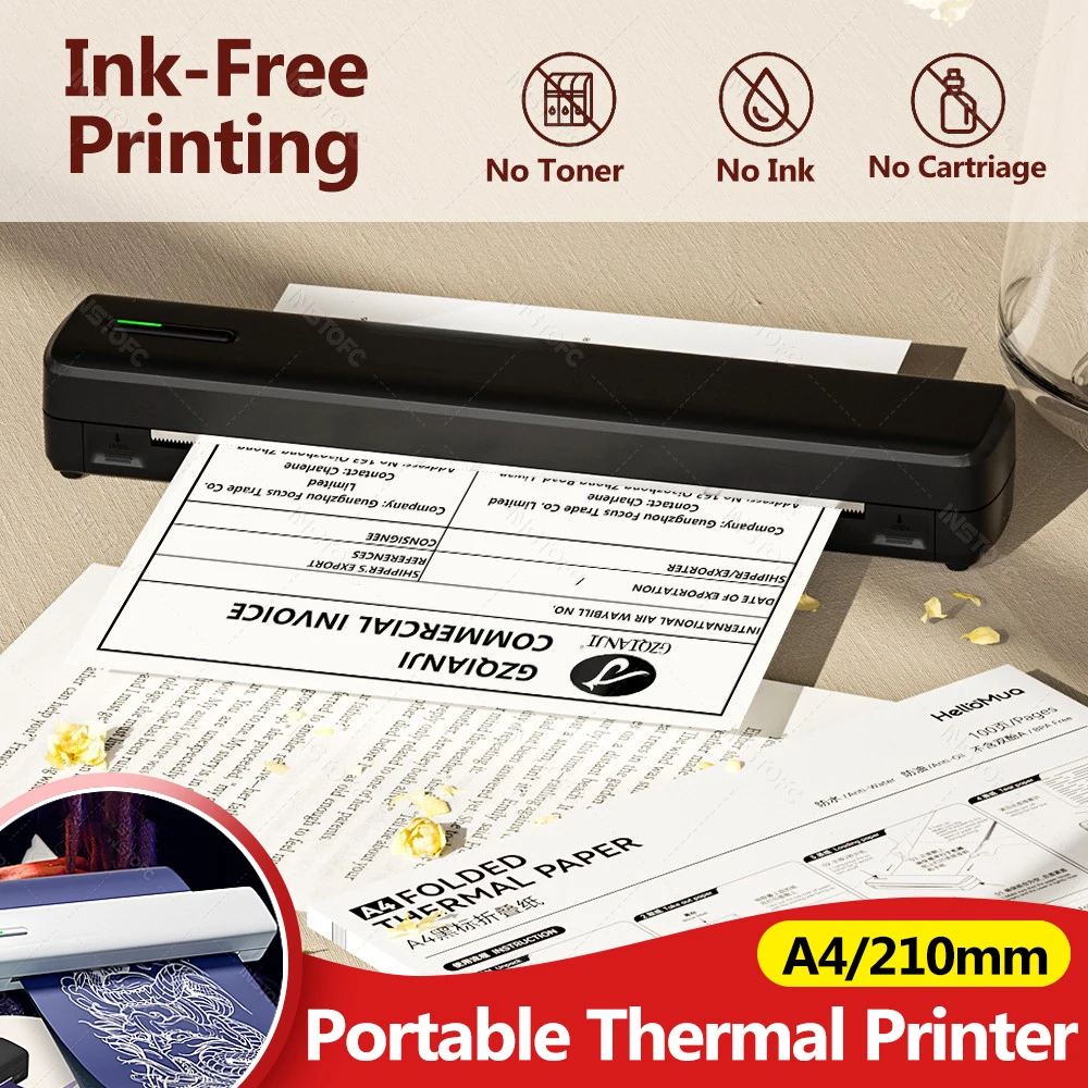 

Беспроводной портативный принтер C80, термопринтер Bluetooth A4 для TPhoto, мобильный принтер для PDF- документов, совместимый с телефоном, iPad и ПК