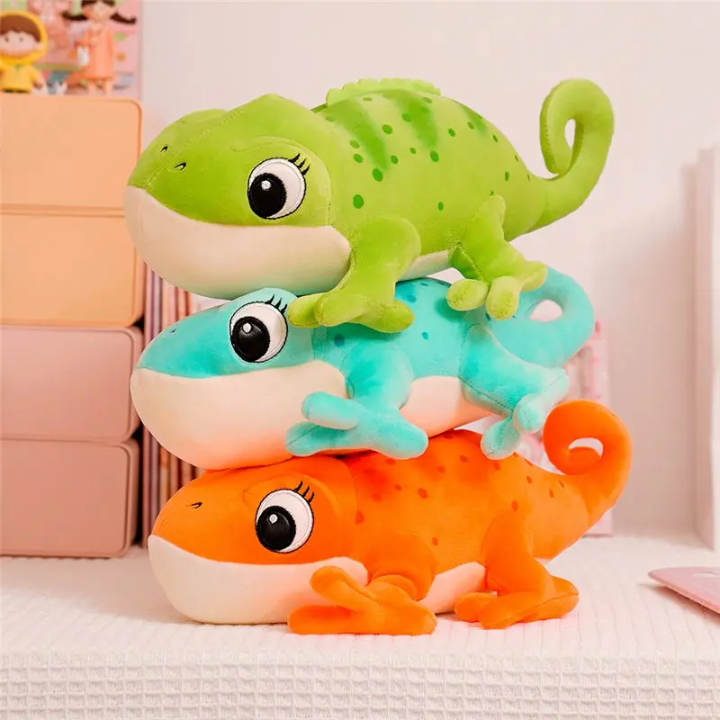 1PC 30cm Cartoon Real Like Lizard & Chameleon Plush Toys Creative Simulation Animal Reptile Stuffed Pillow Gifts