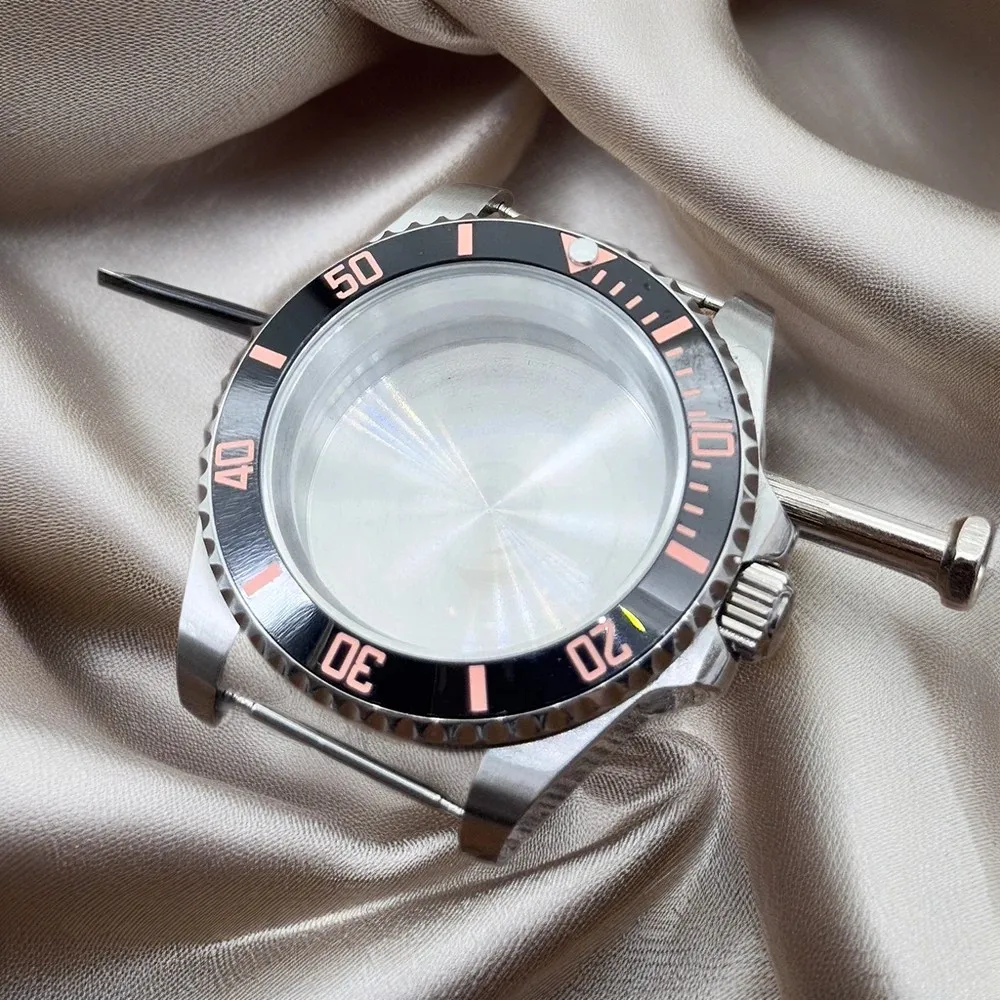 الياقوت الزجاج 40 مللي متر نغمتين الفضة الذهب الفرعية ساعة حافظة 904L اليوبيل سوار 100 متر مقاوم للماء متوافق NH34 NH35 NH36 NH37 NH3