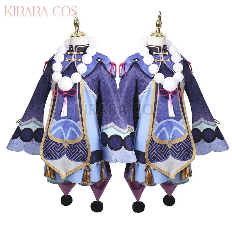 aa 2025 new Qiqi Costumes Impact Wig for Zombie Girl Kids Genshin Qi Qi Cosplay Party Costume with Hat N hdn97，N