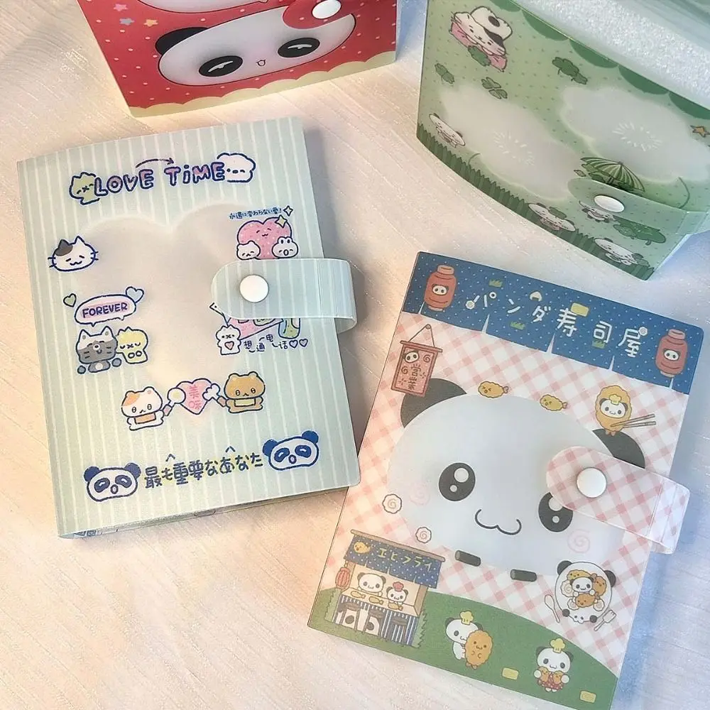 Clover Design A6 Storage Binder Vintage Showa Style Fixed-page Stickers Binder Panda Theme Stationery Sticker Storage Book