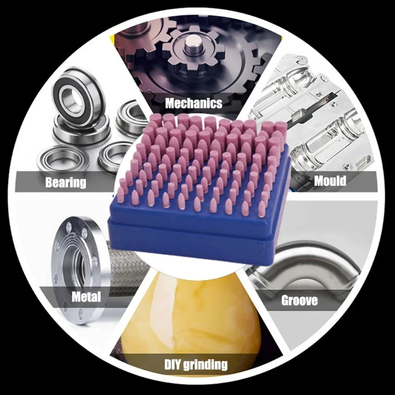 100pcs Rotary Wheel Abrasive Stone Set Drill Polishing Grinding Heads Wheel Tool For DIY Polished Engraving Cutting