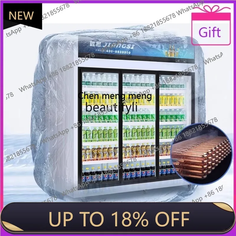 

FF a56 Left and Right Sliding Door Refrigerated Display Cabinet Commercial Beverage Cooler Air-Cooled Freezer Large Capacity