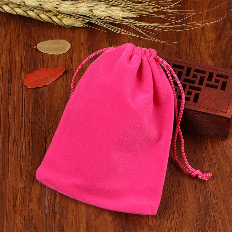 100pcs Drawstring Velvet Bag 8x10CM Drawstring Calabash Pouch Jewelry Packaging Bag Wedding/Christmas Favor Pouches & Gift Bags