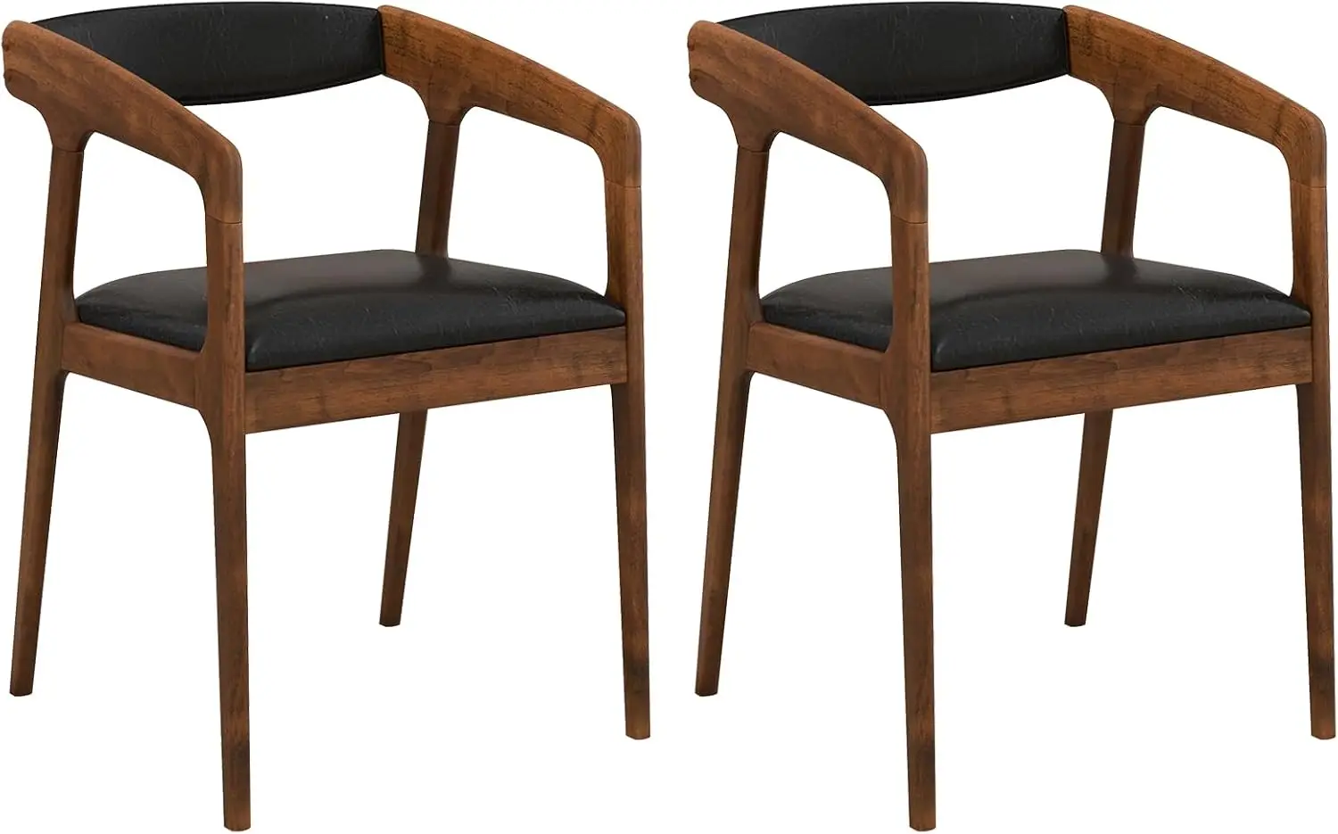 

Modern Accent Chair Set of 2 - PU Leather Upholstered Armchairs w/Cozy Backrest & Padded Seat Cushion, Ergonomic Armrest