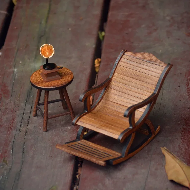 Miniature furniture model, mahogany mini recliner, miniature ornament, Chinese antique house