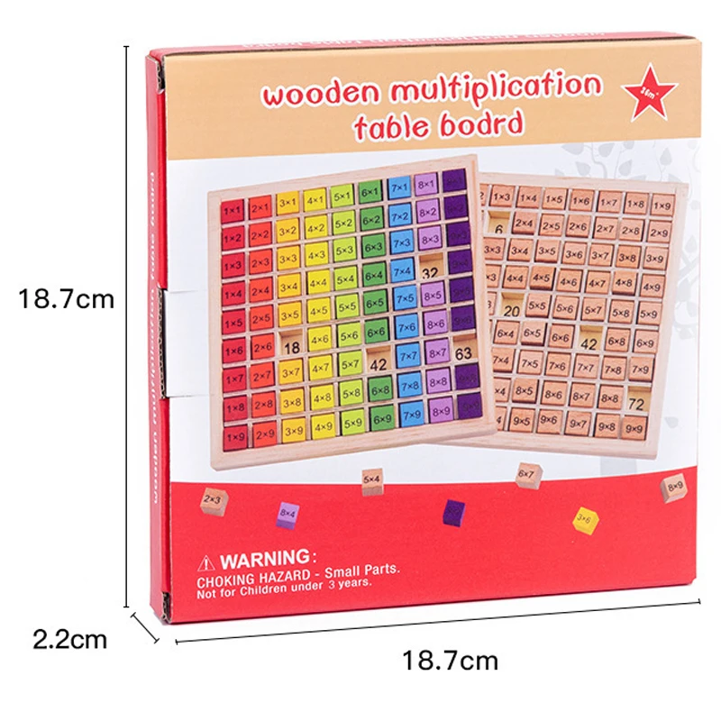 Montessori Educational Wooden Toys for Kids Children Baby Toys 99 Multiplication Table Math Arithmetic Teaching Aids