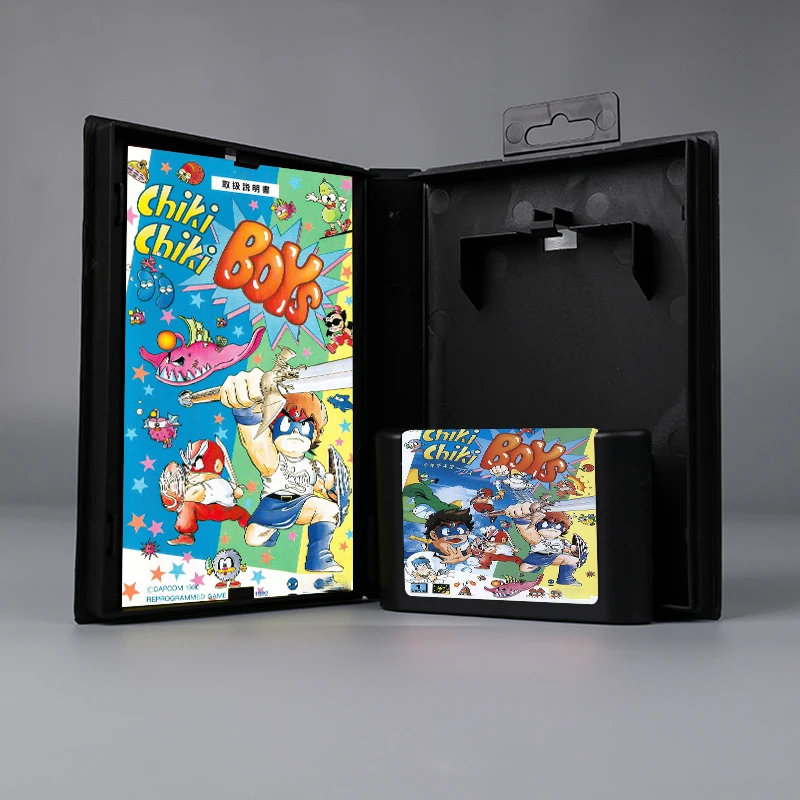 

Chiki Chiki Boys JAP cover 16bit MD game card with box with manual for Sega Genesis Megadrive console