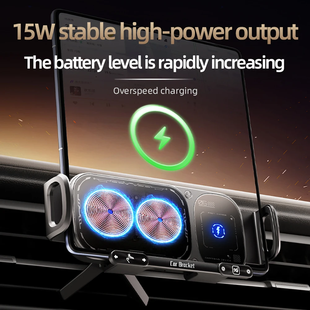 

15W Wireless Car Holder Rotating Phone Holder For Car Interior