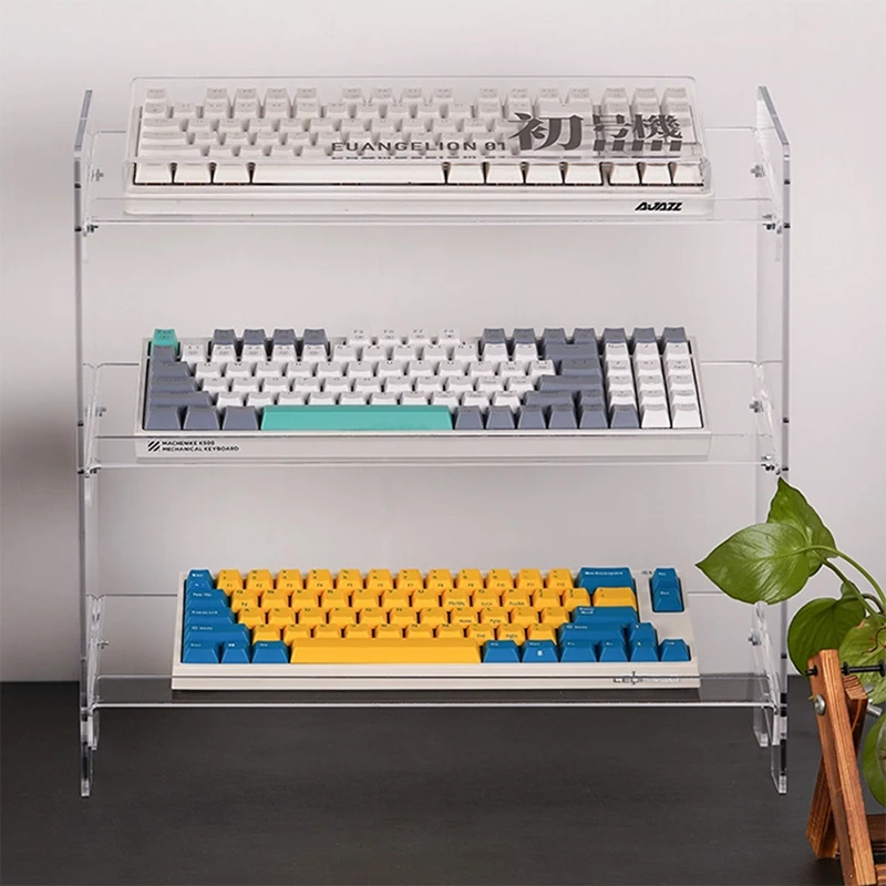 

Mouse Desktop Organizer Acrylic layer Rack keyboard tray Desktop Organizer Transparent Acrylic Keyboard Display Stand Keyboard