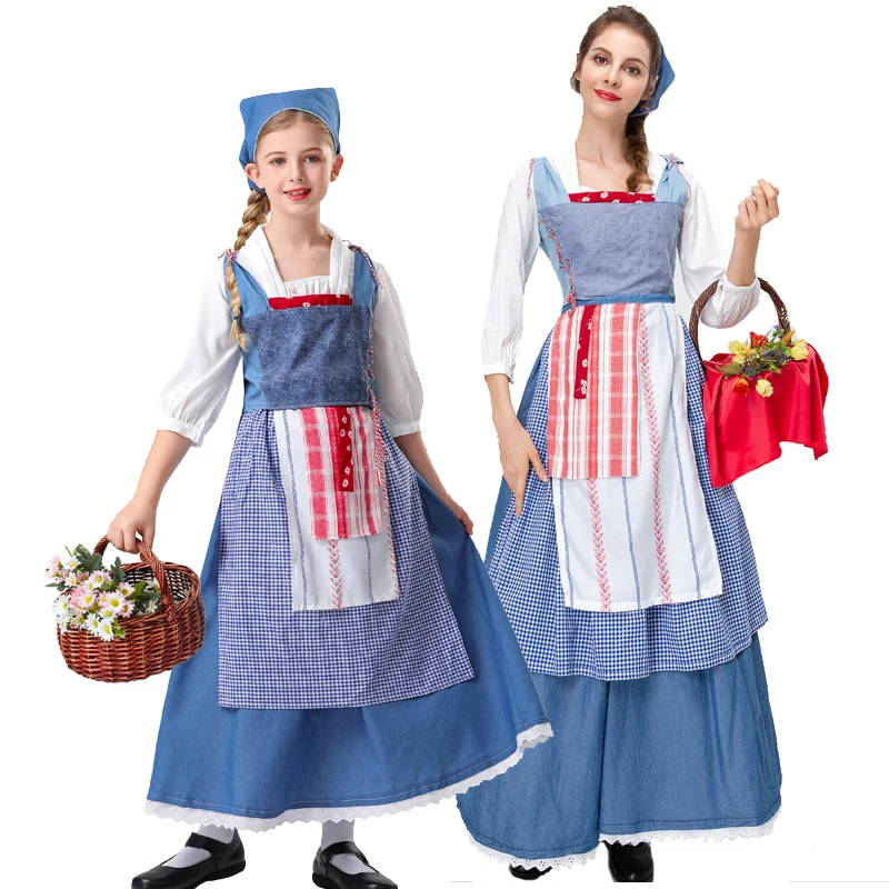 Disfraz clásico de princesa Bella de belleza, vestido Medieval de aldeano francés, disfraz de carnaval, fiesta de Halloween, vestido elegante