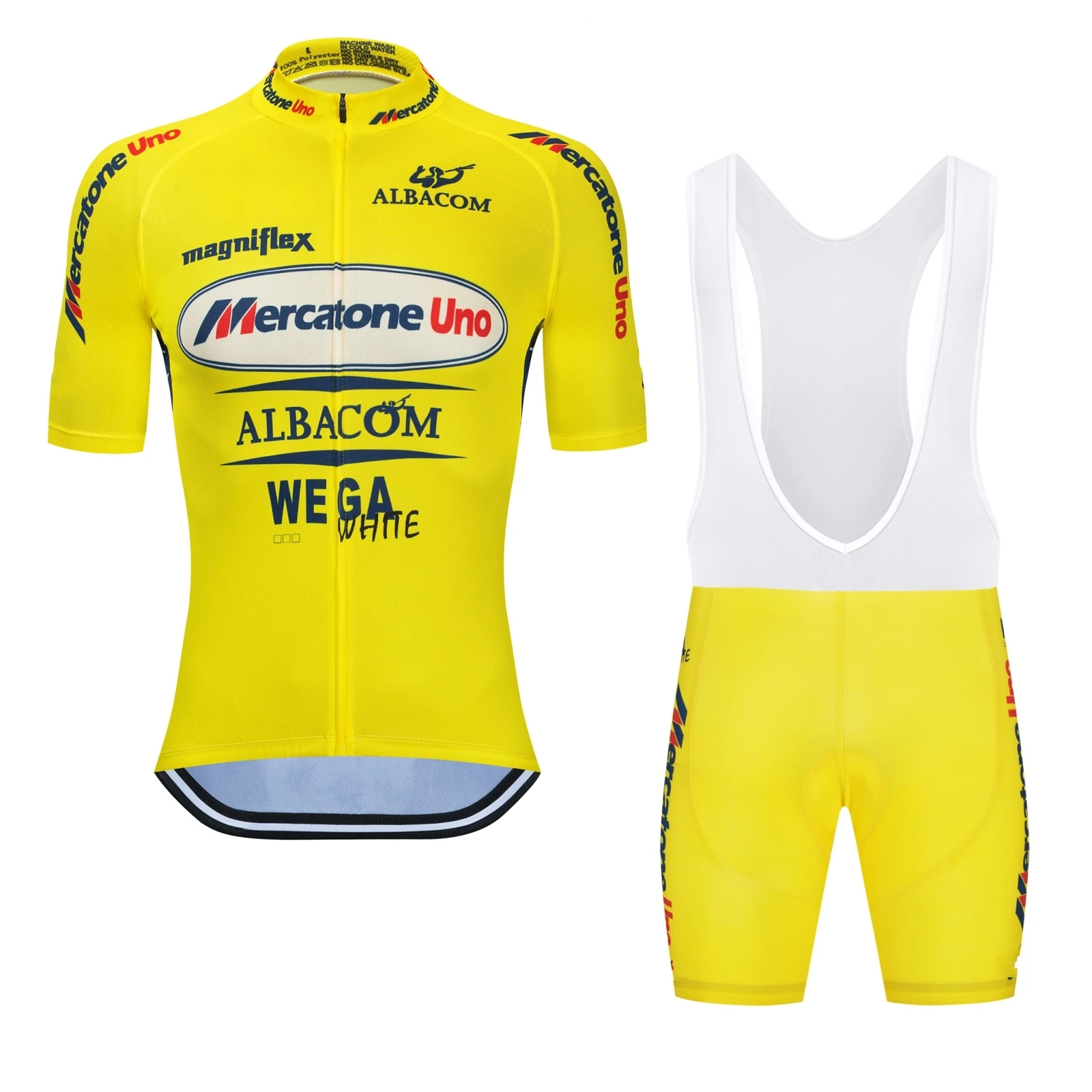 Marco Pantani Gelb Radfahren Jersey Set Retro Team Mercatone Uno Sommer Atmungs MTB Bike Kleidung Ropa Ciclismo GEL Paddad