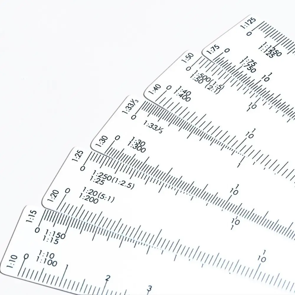 5 Blades Fan Shape Scale Ruler Drawing Tools Multiscale Foldable Rulers Educational 5 Sizes Scale Ruler School Supplies