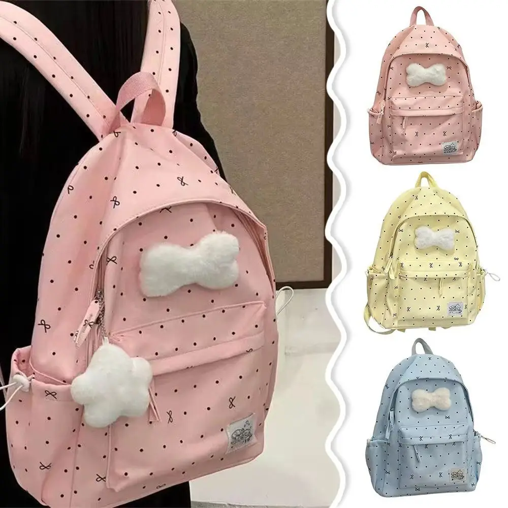 حقيبة ظهر لطيفة ذات سعة كبيرة على شكل فيونكة وخفيفة للغاية من النايلون للفتيات حقيبة سفر قابلة للتنفس #5