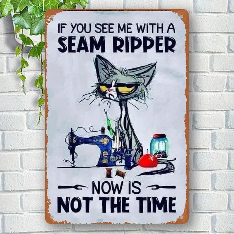 Cast Iron Poster, Featuring A Cat Pattern, Adding Humor and Fun To Wall Decor. Suitable for Both Home Spaces and Craft Corners