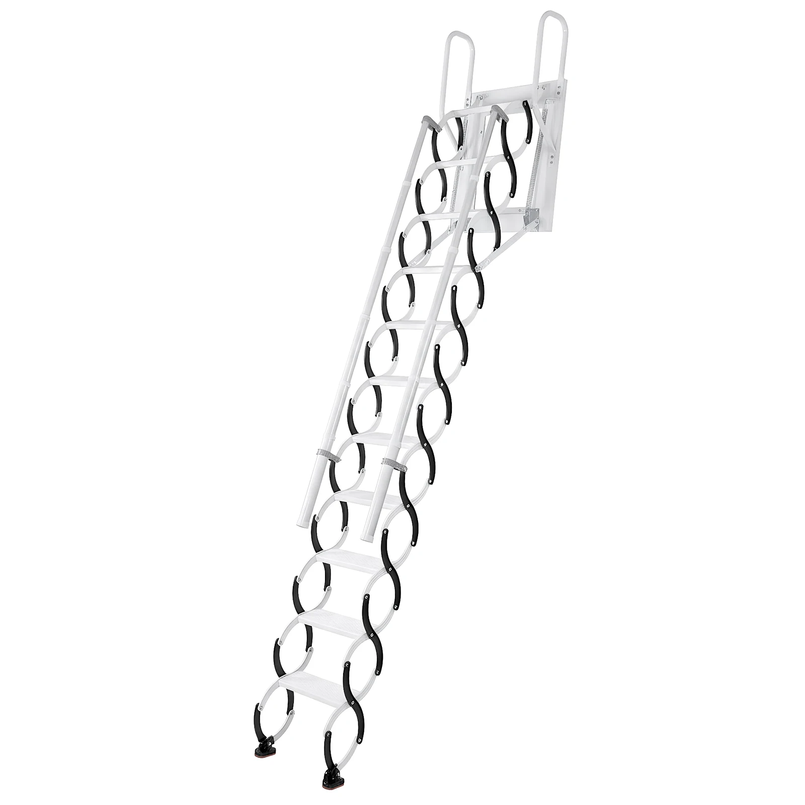 

9/11Steps Pull Down Attic Stairs Wall-Mounted Invisible Pull Down Stairs with 2 Handrails for Storehouse Basement