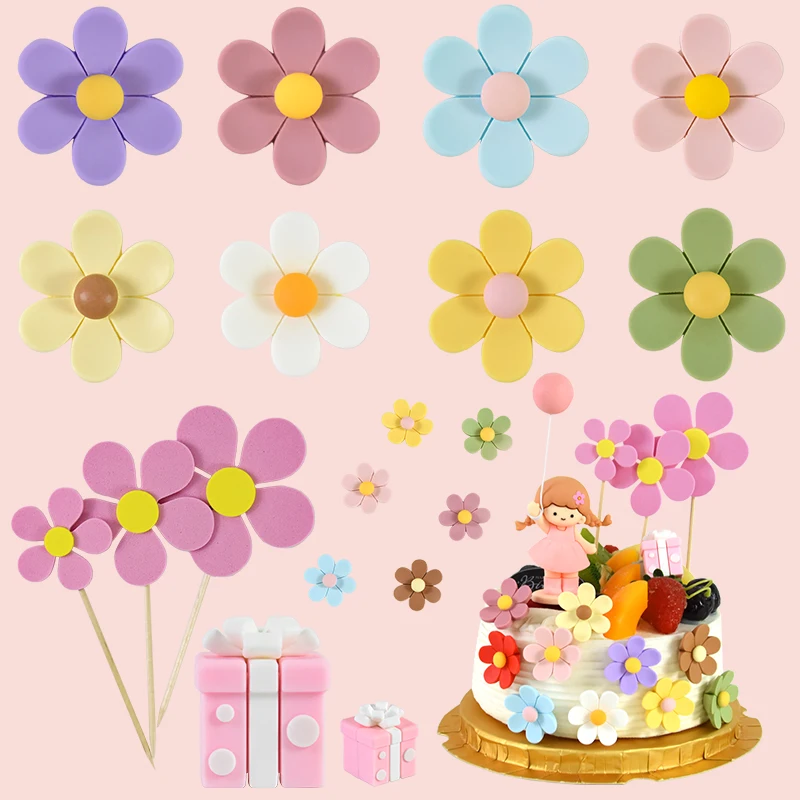 

Princess Cake Toppers Color Flower Girl Gift Box Flower Cake Decor Kids 1st Happy Birthday Party Cake Decor Baby Shower Supply