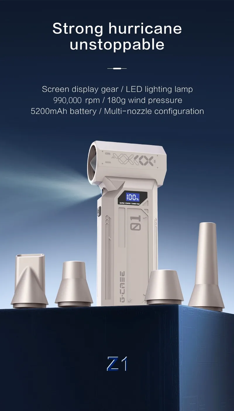 990000 RPM Turbo Fan High Power Jet Blower Borstelloze Motor Variabele Snelheid Stofzuiger Air Duster Handheld Luchtblazer