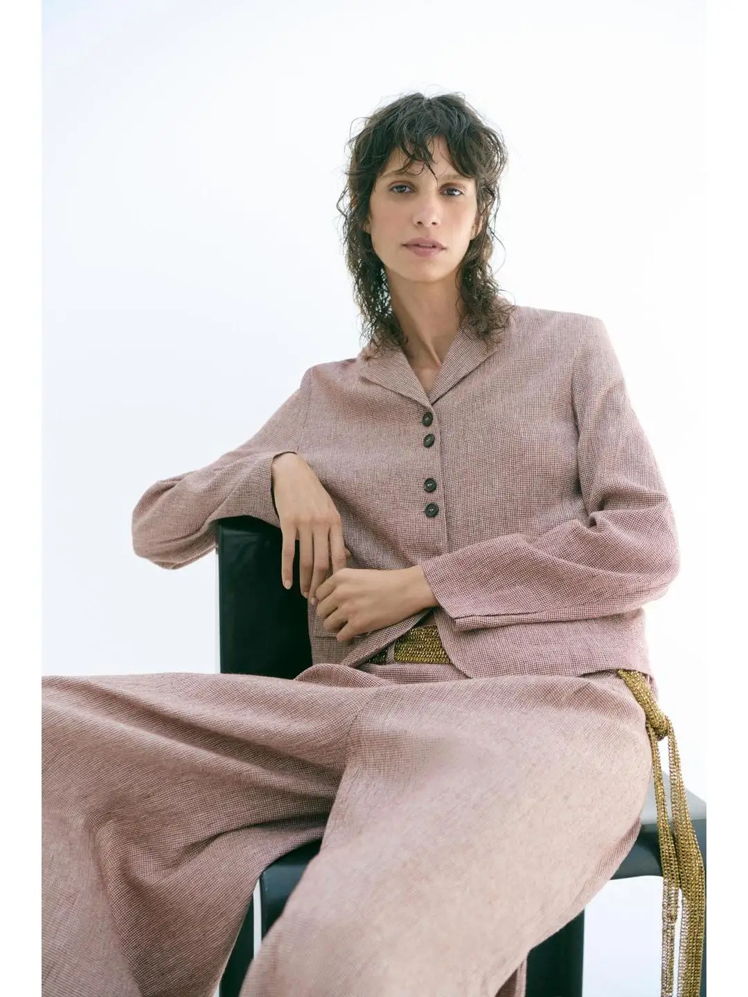Long Sleeve Button Closure Lapel Suit Jacket Straight Cut Bottom Pocket Women's Workwear Polyester Fiber Autumn Collection
