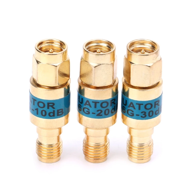 573A Golden Attenuator SMA-JK ชายหญิง RF Coaxial Attenuator 2W 0-6GHz 30db