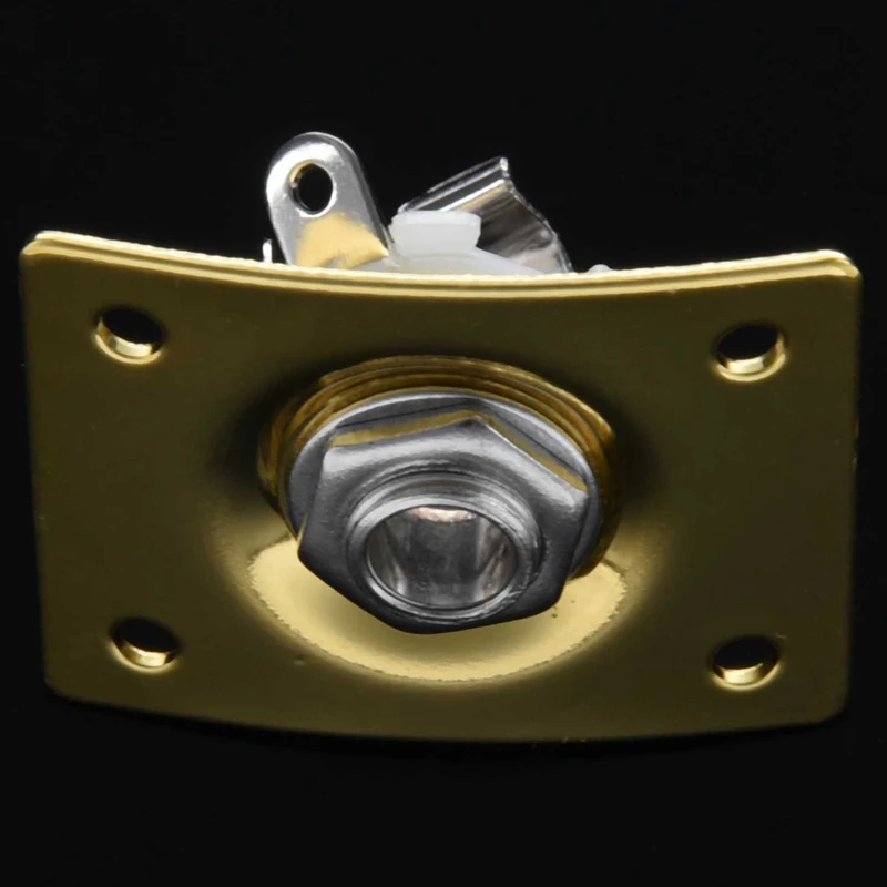 2X Square Style Jack Plate Guitar Bass Jack 1/4 Output Input Jack Socket For Electric Guitar Parts & Accessories Gold