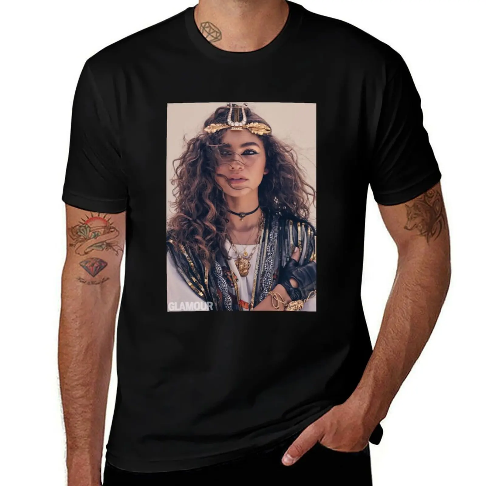 Zendaya T-Shirt Basic Solid Color Casual Tee Shirt