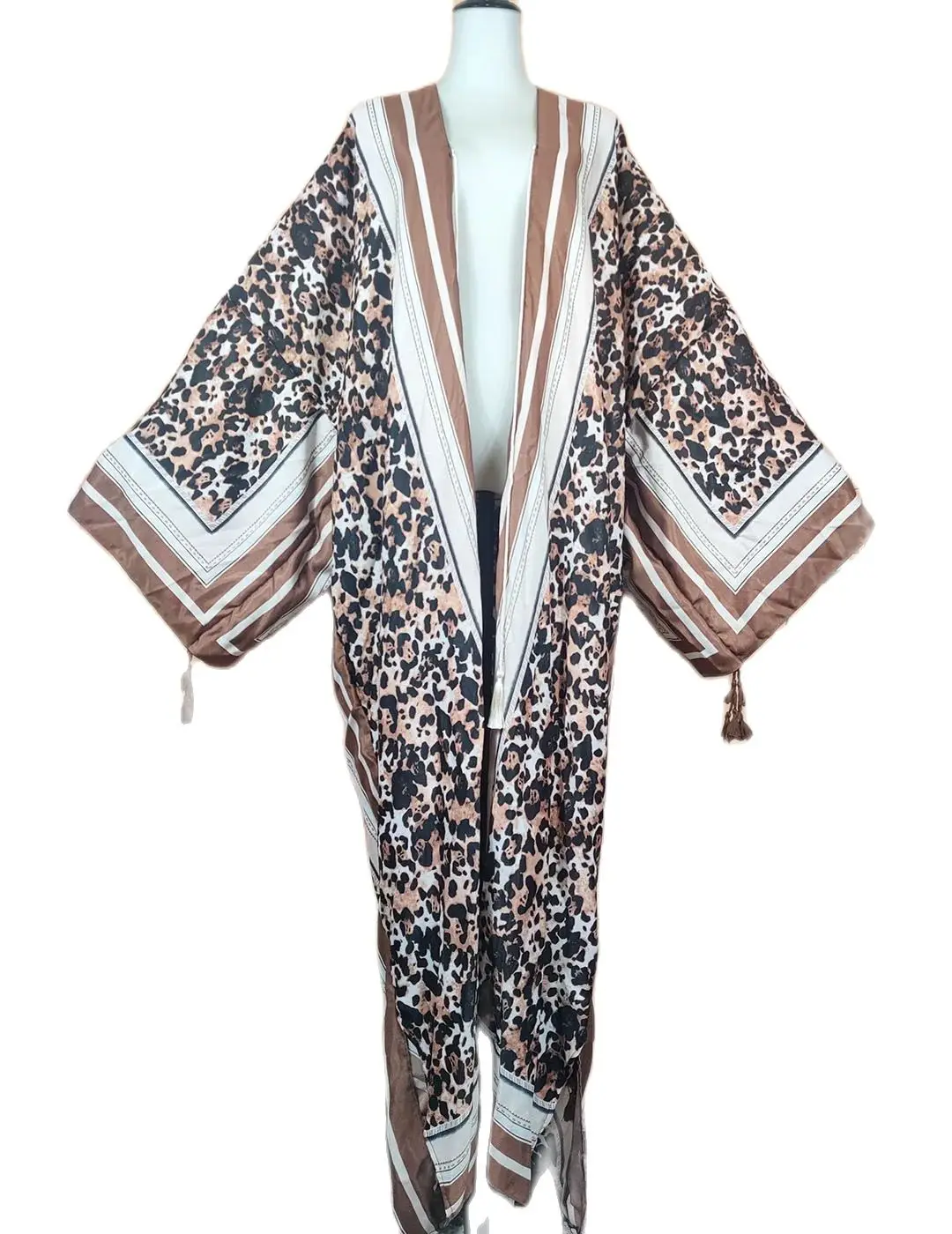 Plus Size African Summer Fashion Women Cotton Printed Long Kimonos Europe Holiday Beach Sexy lady Bikini Cover Up Muslim Coat