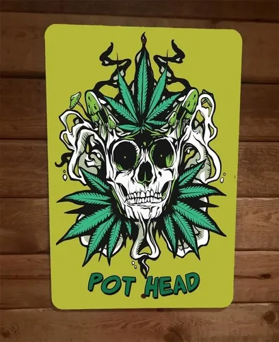 Pot Head 420 Mary Jane Metal Wall Sign