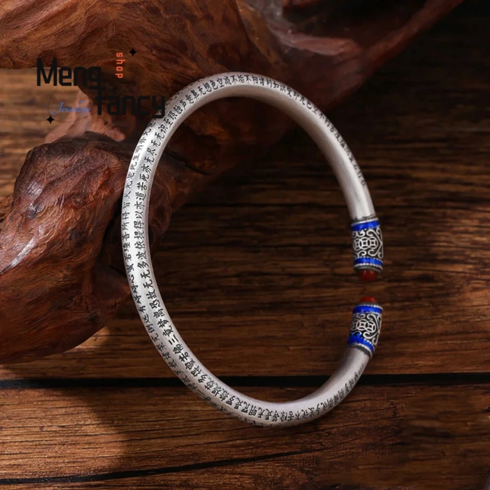 Hollow Auspicious Cloud Totem Heart Sutra Bracelet Bracelet Retro Trendy Luxury Exquisite HighEnd Popular Lucky Personality Gift