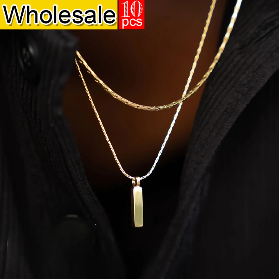 Stainless steel jewelry fashion waterproof non fading pendant necklace 10pcs jewelry wholesale direct sales