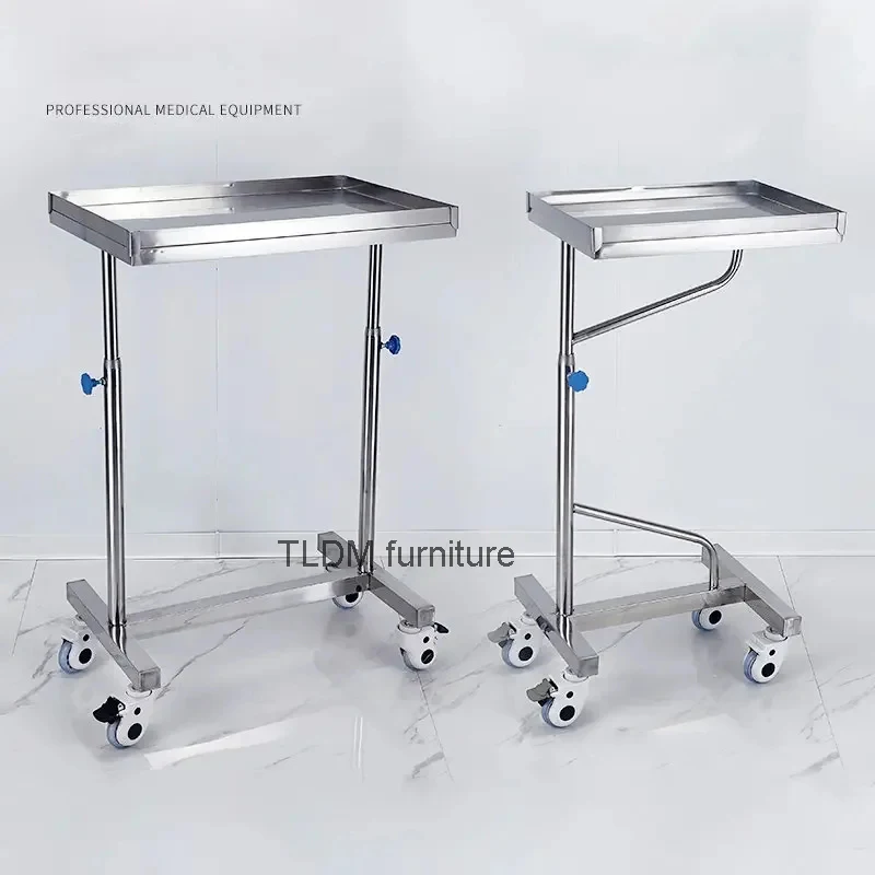 

Thickened Stainless Steel Trolley Medical Rack Barber Shop Trolley Hospital Surgery Tray Trolley Beauty Salon Auxiliary Cart