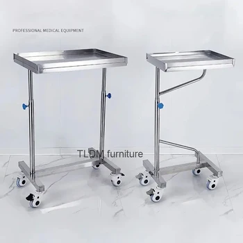 Thickened Stainless Steel Trolley Medical Rack Barber Shop Trolley Hospital Surgery Tray…