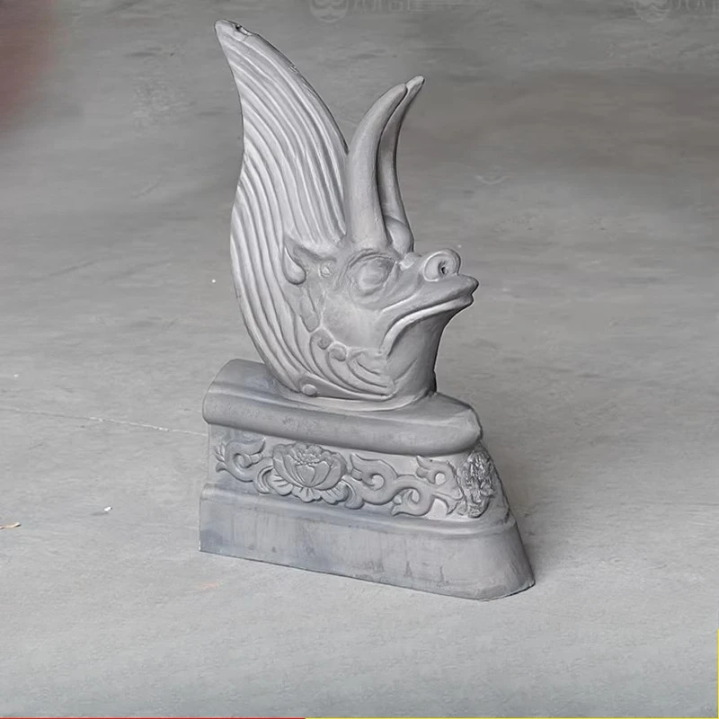 Ancient building roof blue tile accessories ridge tile closure three-star full face closure interception beast closure flower