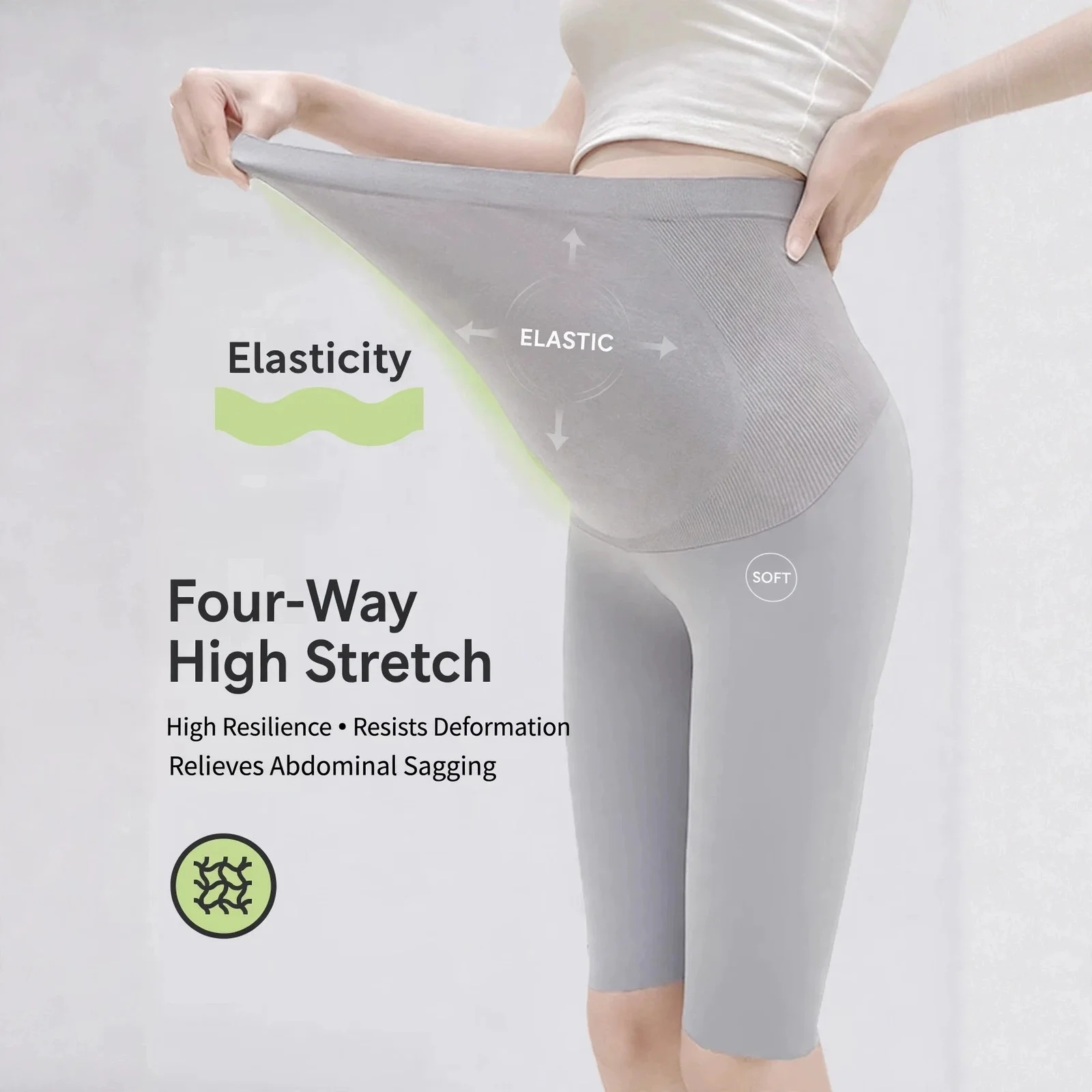 Maternity Shorts High Waist Belly Support Breathable Slim Fit Stretch Pregnant Women Summer Sports Casual Daily Wear