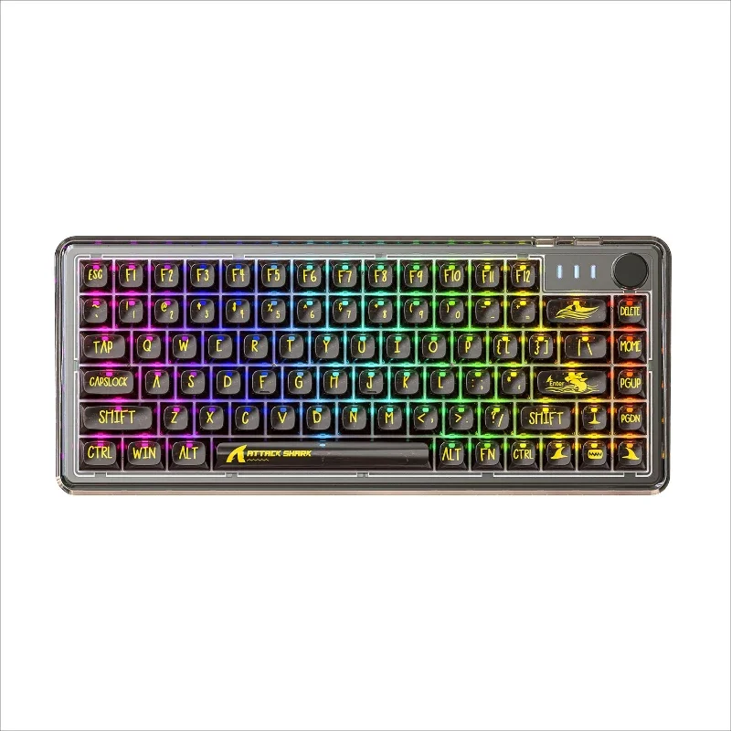 

K75 transparent mechanical keyboard customized wired RGB hot-swappable gaming e-sports keyboard