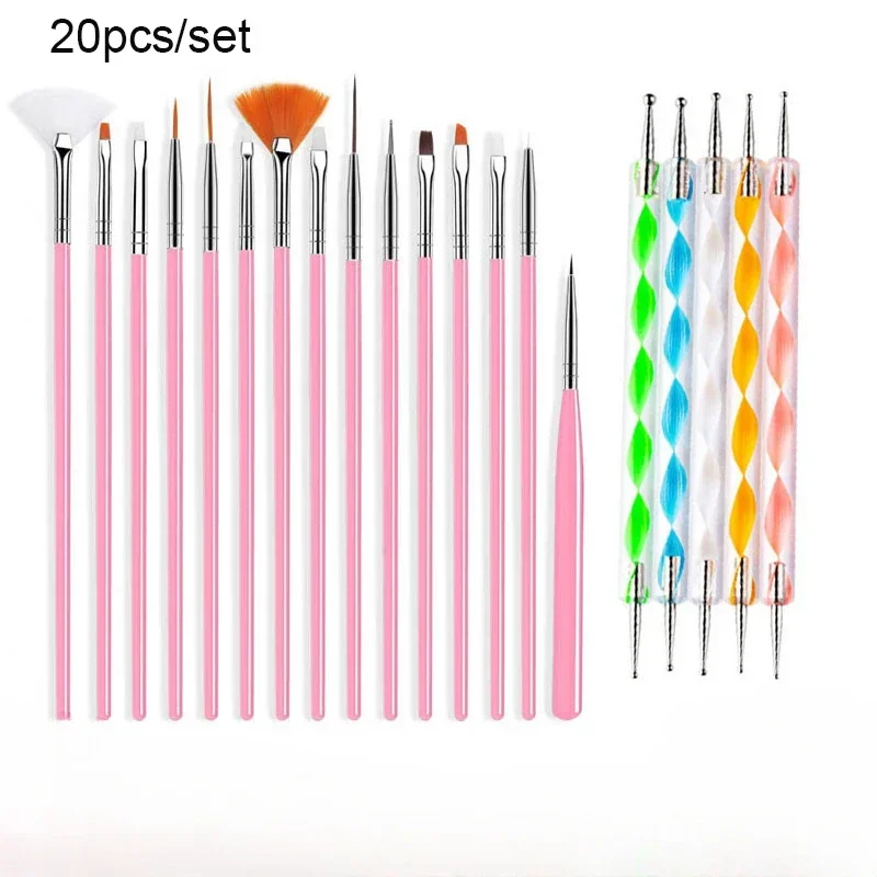 Nail Brushes Set Professional Nail Supplies For Acrylic UV Gel Drawing Dotting Manicure Nail Art Design Tools Makeup Accessorie